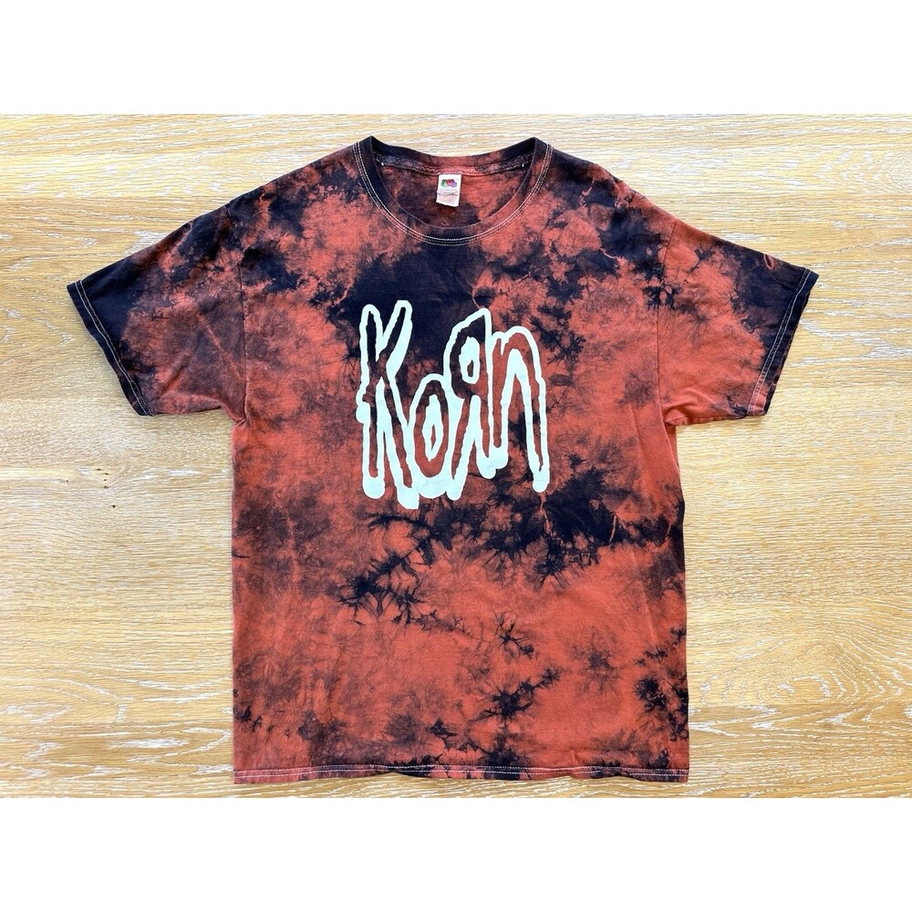 KORN T-Shirt Logo Tie Dye Men’s Size Large Music Band Tee #goth #korn